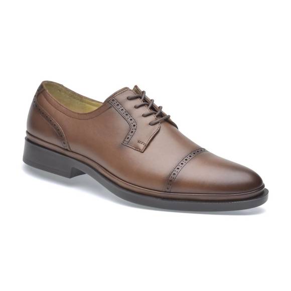 NEW PAZSTOR men's leather oxfords classic in bison brown - Picture 1 of 6
